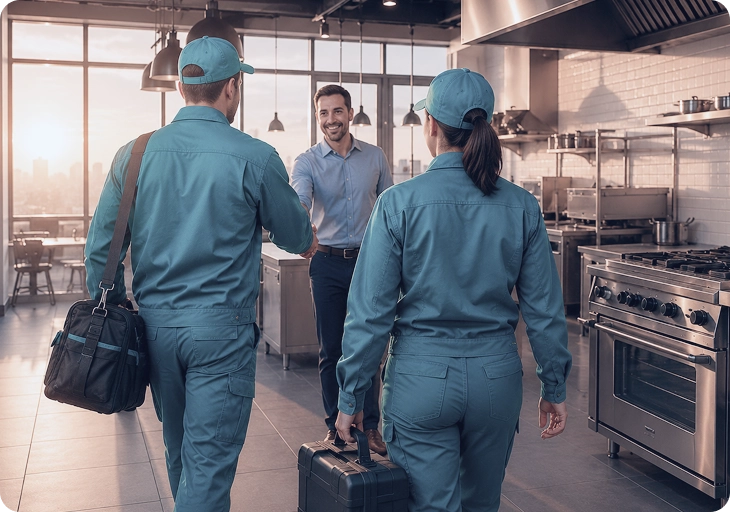 Equipe Facilizza em operação de food service
