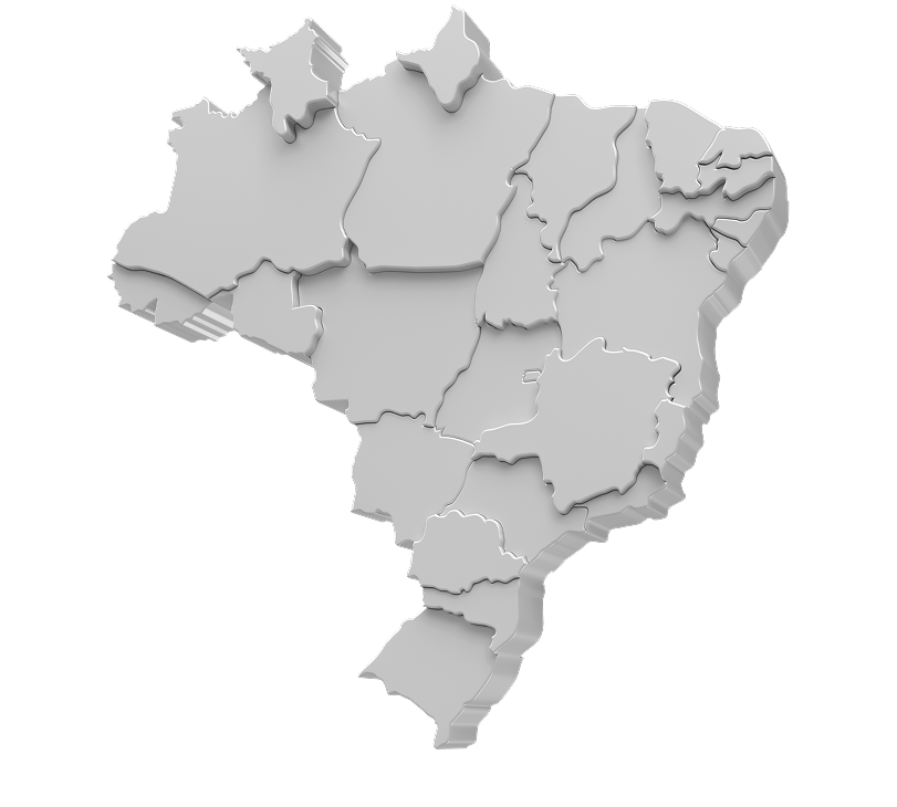 Mapa do Brasil com os estados atendidos pela Facilizza